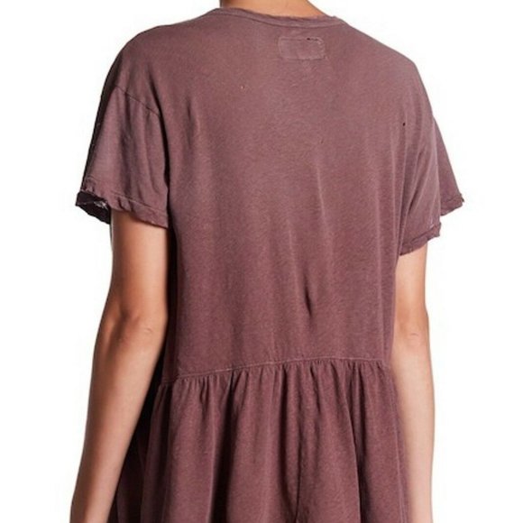 CURRENT ELLIOTT Girlie Tee DESTROYED Peplum TOP - Picture 3 of 3